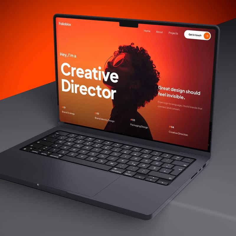 Premium MacBook Pro Website Mockup PSD