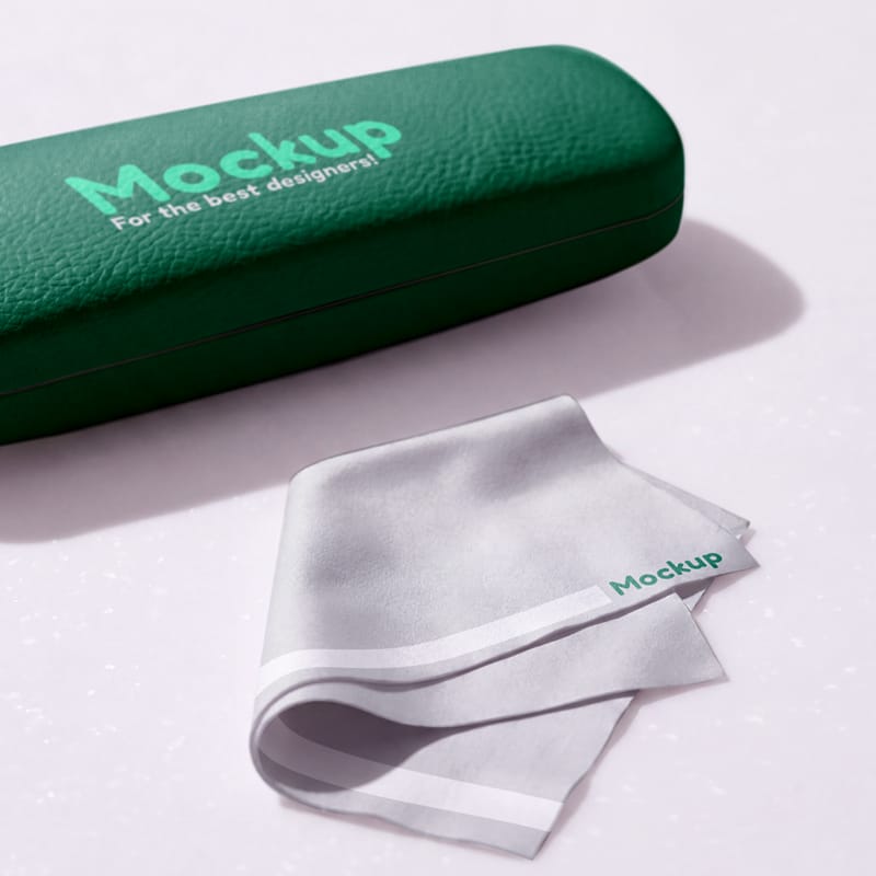 Realistic Hard Shell Glasses Case Mockup PSD