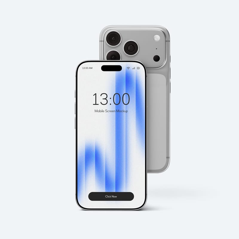 Realistic iPhone Style Mobile Screen Mockup PSD