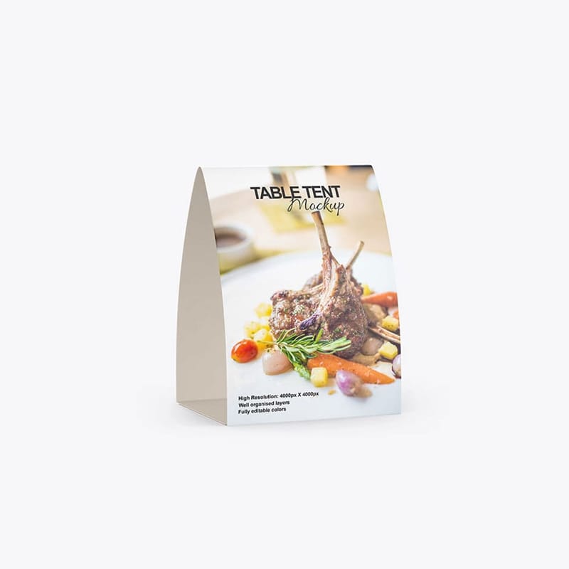 Restaurant Table Tent Mockup PSD
