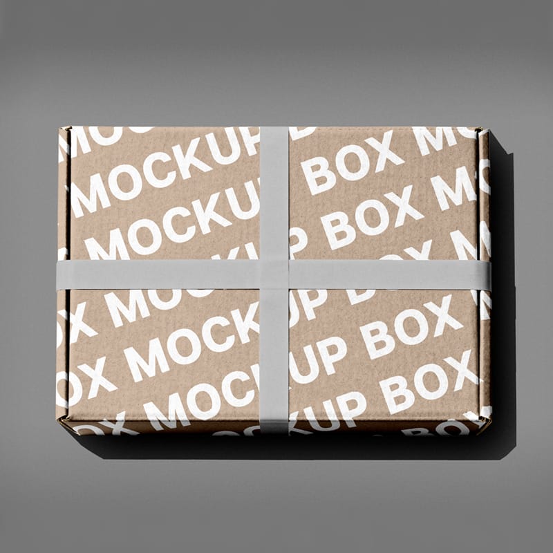 Ribbon-tied Box Mockup PSD