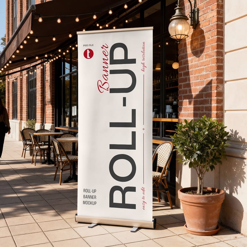 Roll-up Banner Mockup PSD