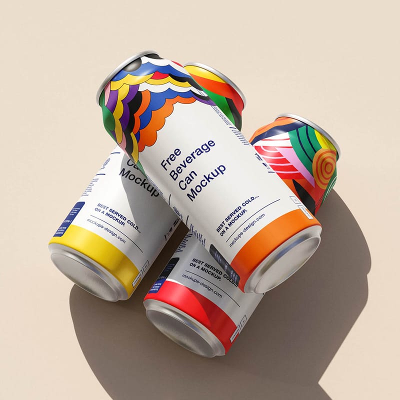 Sleek Aluminum Beverage Can Mockup PSD