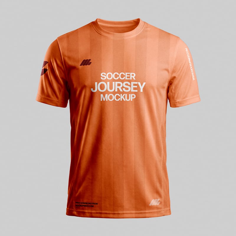 Soccer Jersey Mockup Front View Realistic PSD