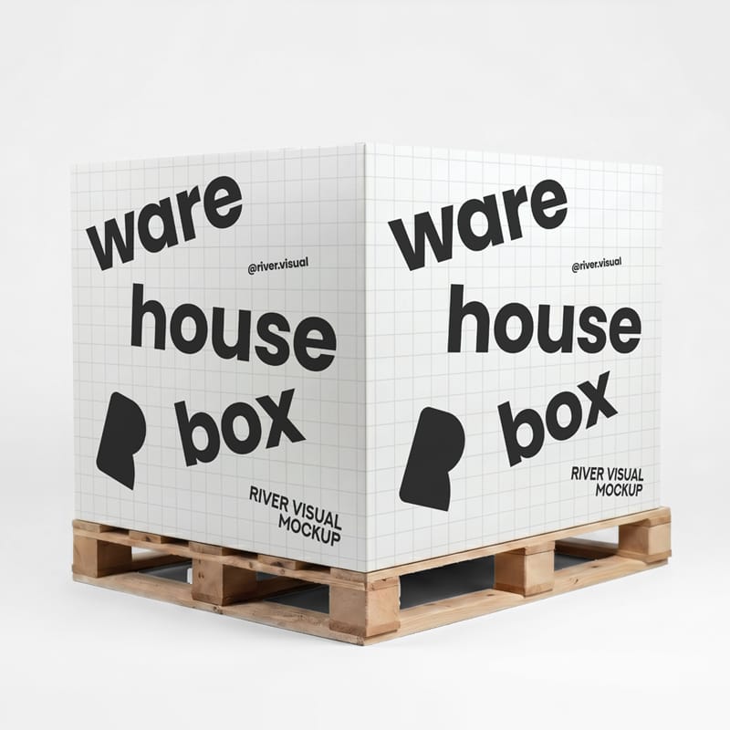 Warehouse Packaging Mockup PSD