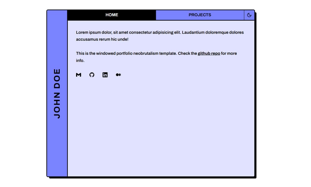 Windowed Portfolio Tailwind Template