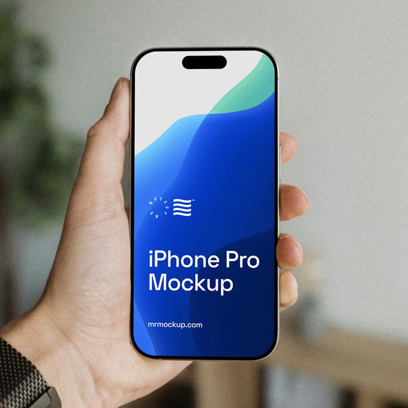 iPhone Pro in Home Mockup PSD